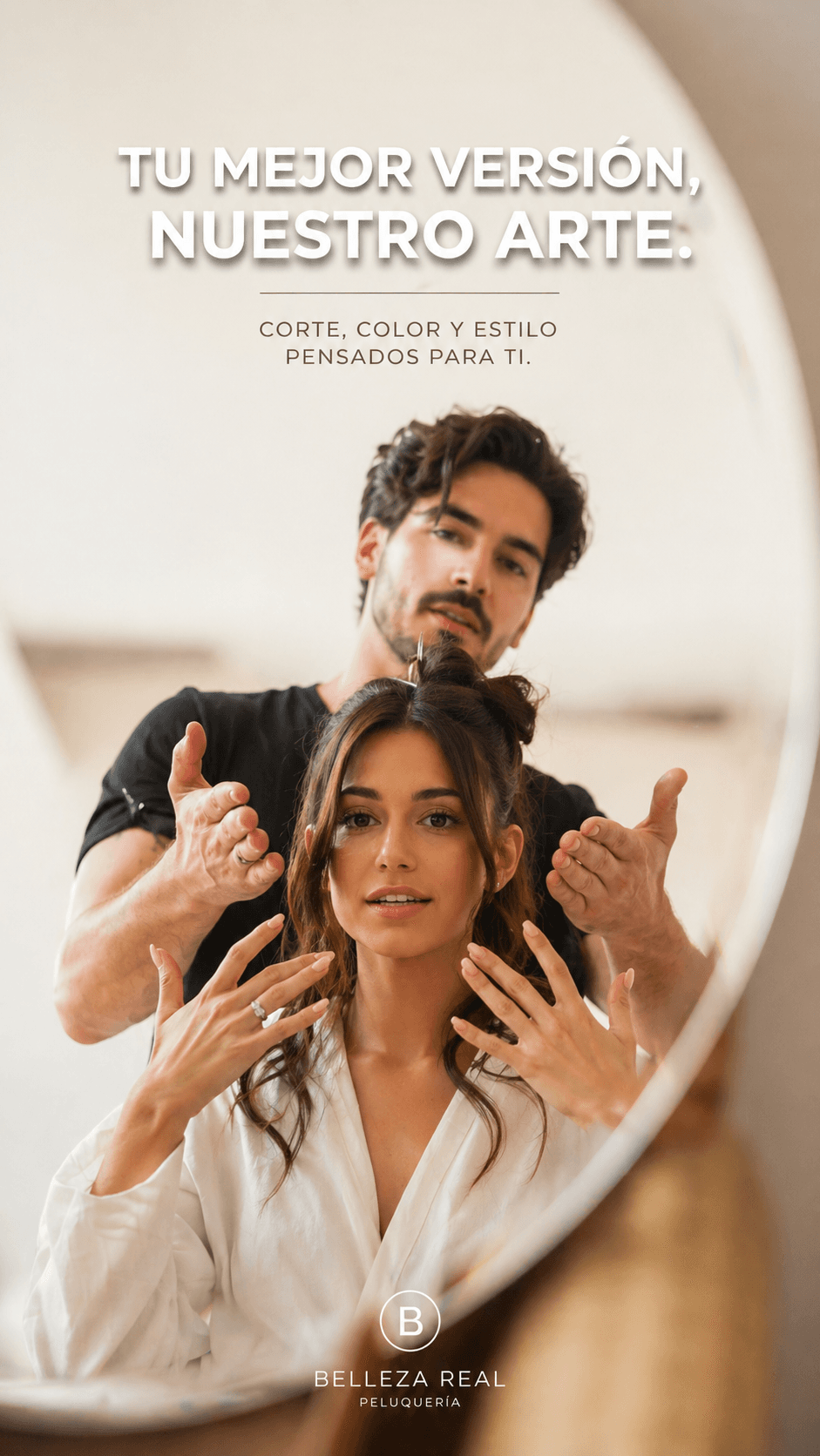 "Tu mejor versión empieza con el corte correcto. ¿Cuándo fue la última vez que te mimaste?"